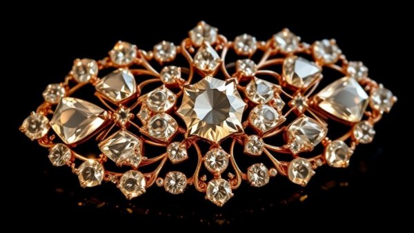Exquisite brooch of mixed shaped diamonds, Florentine Diamond Resurfaces