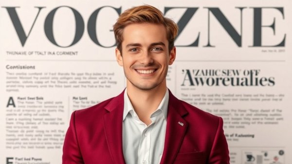 Influential People Who Define 2025: Confident young man on magazine cover.