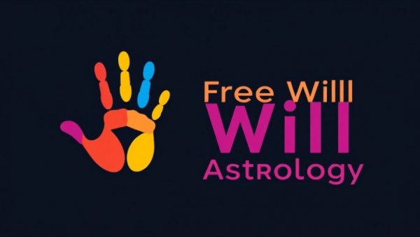 Colorful Free Will Astrology logo with vibrant handprint.