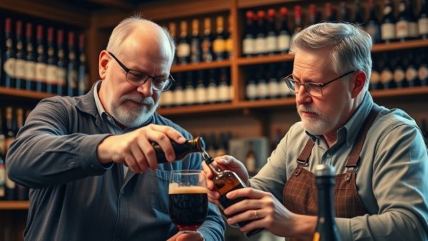 Men discussing 150 year old Arctic ale in a bar setting.