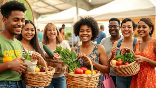 Ali Casparian wellness movement group celebrating with fresh produce.