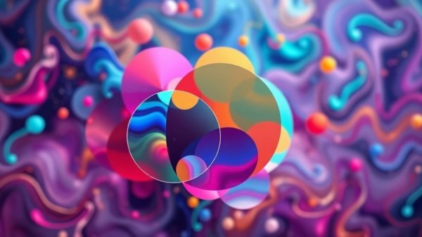 Abstract art depicting synesthesia effects in dreams with vivid colors.