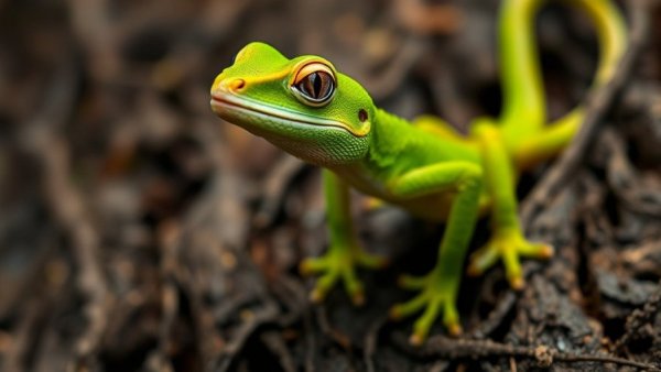 Colorful gecko fostering endangered species at home, vibrant and lifelike.