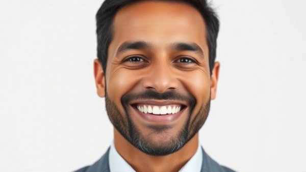 Professional man in a suit smiling for stock market newsletter portrait