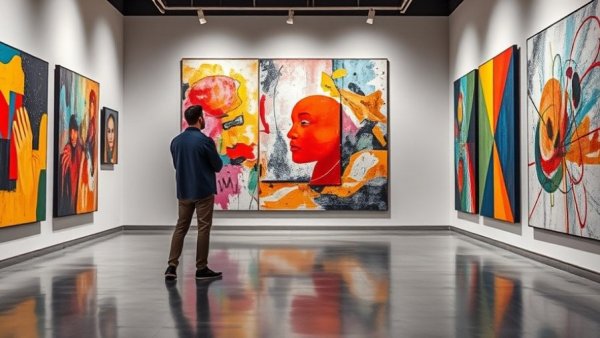 Person exploring art museum, an intriguing alternative to Black Friday.