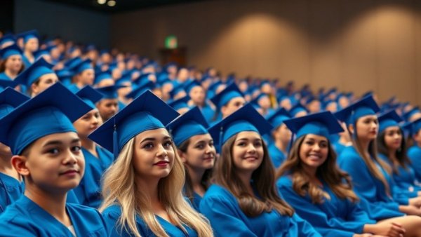 Shirley Santana Herrera Education Empowerment, diverse graduates attentively seated.