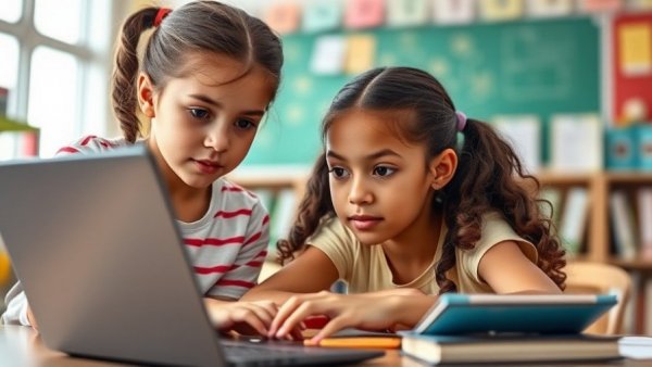 Sambhali U.S. empowering women in India: Young girls learning with a laptop.