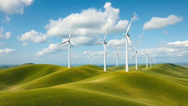 Uruguay 99% Green Energy wind turbines on scenic hills