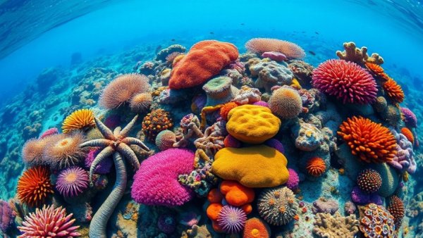 Vibrant coral reef showcasing AI coral restoration.