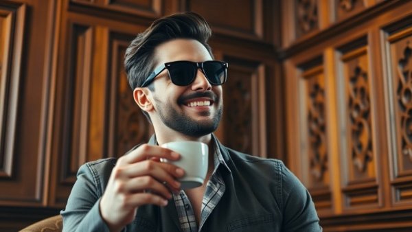 Stylish man with teacup enjoying moment, Adeetya Mohta soul never dies.