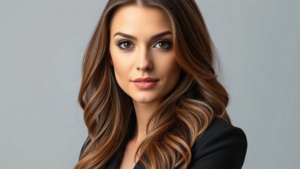 Professional portrait of woman with brown hair and black blazer.
