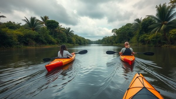 Kayakers on a peaceful Tennessee waterway, highlighting wildlife restoration.