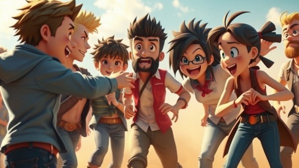 Animated scene of a lively confrontation from Indian web series of 2025