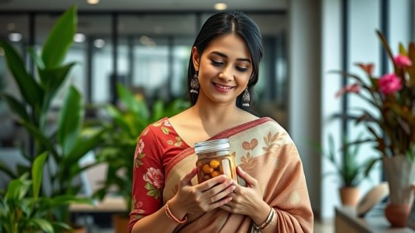 Suman Sukhija Cordyceps Business portrait with cordyceps jar.
