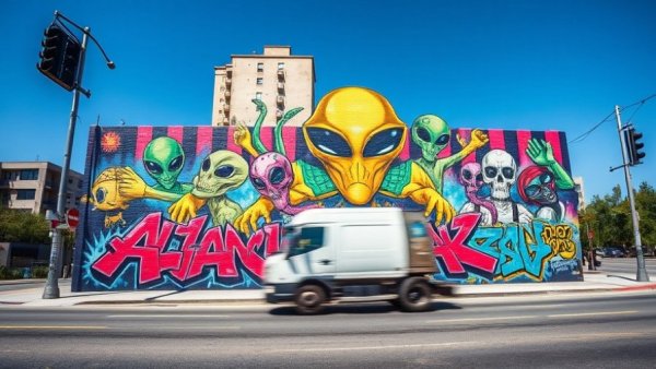 Vibrant mural and truck highlighting Affordable Housing Solutions in New Mexico.