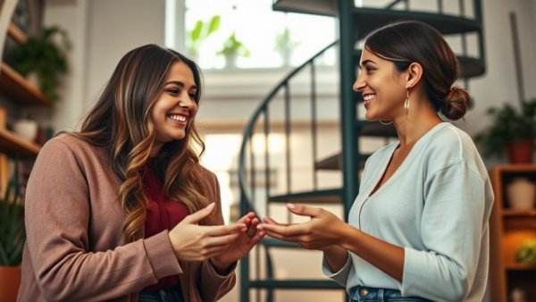 Young women discussing in a cozy setting, promoting empathy and reasoning.