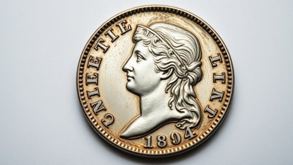 Antique 1804 silver coin with detailed engraving