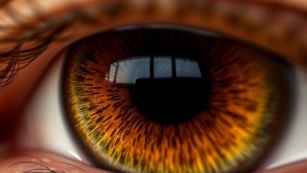 Close-up of a human iris with intricate details.