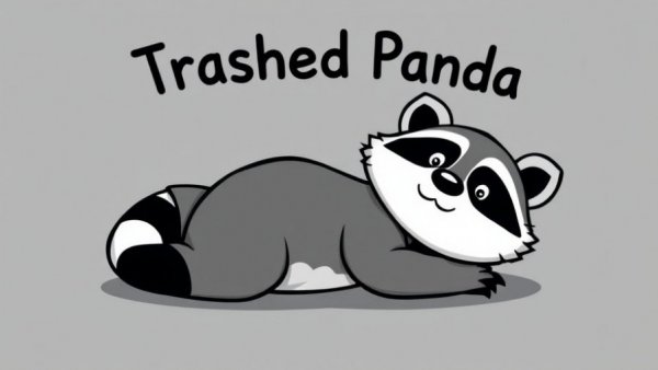 Humorous 'Trashed Panda' raccoon T-shirt design raises funds.