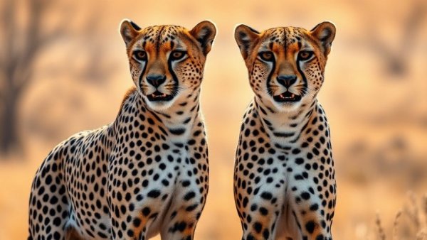 Majestic cheetahs in savanna, highlighting conservation