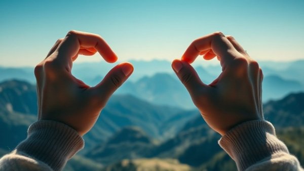 Hands framing a scenic view, setting intentions instead of resolutions.