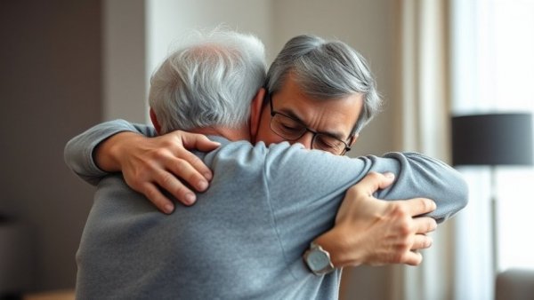 Doctor saves man after heart attack, emotional hug.