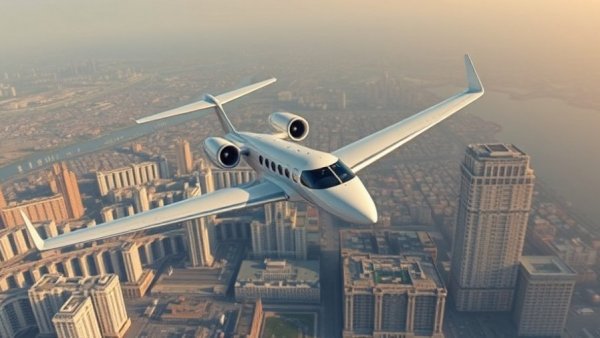 Iconic twin-boom aircraft flying over city, showcasing aviation history achievements.