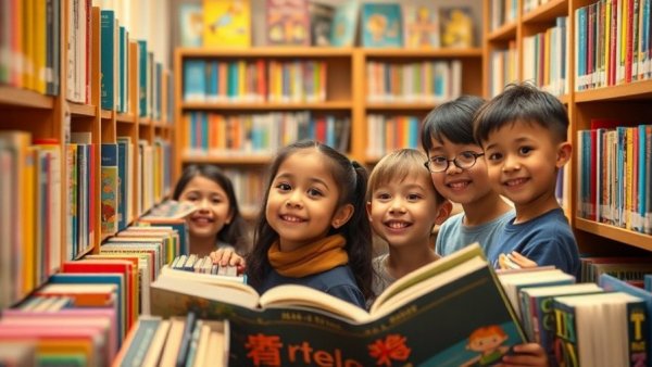 Children exploring books at Mehrauli Community Library.