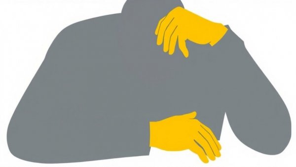 Abstract art representing a person resting in a minimalist style.