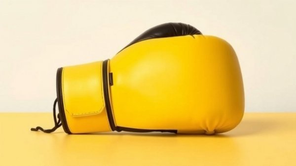 Minimalistic image of a boxing glove resting, abstract design.