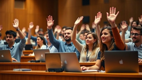 Engaged students participate in a unique college course lecture.