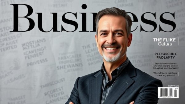 Inspiring Icons Transforming Industries magazine cover with smiling man.