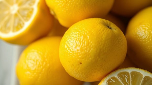 Fresh lemons close-up highlighting juicy textures for natural cleaning solutions with Indian ingredients.