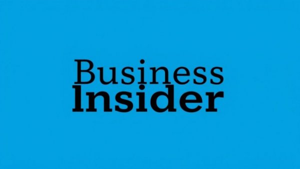 Business Insider logo on blue background representing leadership changes.