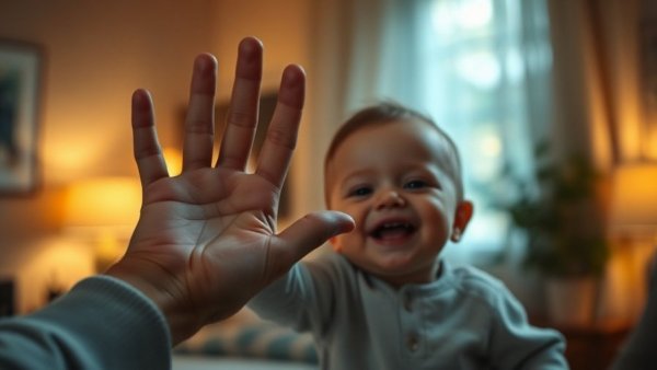 Warm emotional connection with child in dim interior, reconnect in 2026.