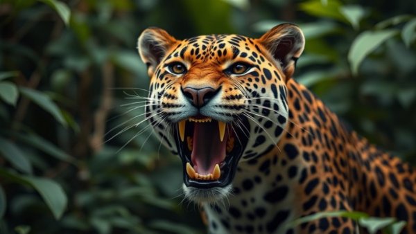 Majestic jaguar in thick foliage, Arizona conservation efforts.