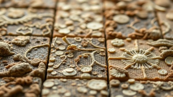 Mycelium-based building materials: natural textured tiles.