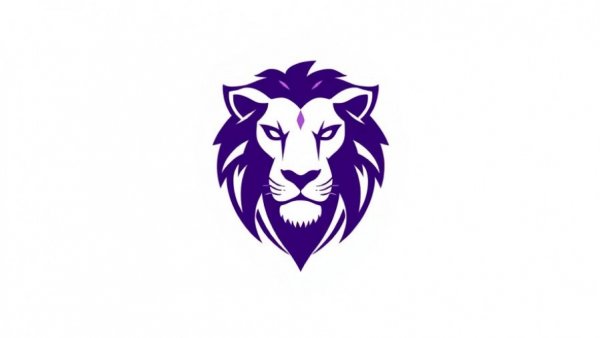 Bold purple lion sports logo representing wildlife conservation opportunity.