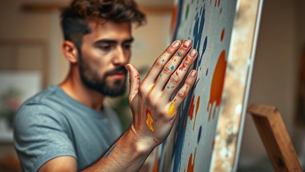 Artist creating vibrant art, symbolizing permanent basic income for artists.