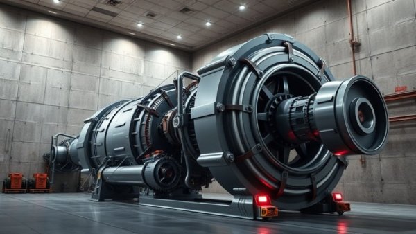 Futuristic industrial centrifuge with blue and silver design, strongest gravity centrifuge.