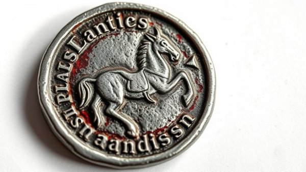 Antique medieval seal with Roman stone depicting horse engraving.