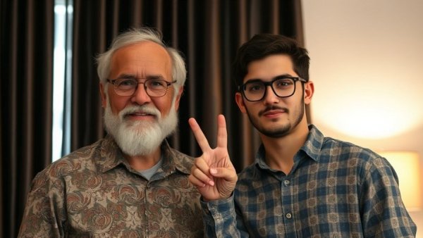 Two men in patterned shirts indoors, highlighting camaraderie. Demand for Premium Cardamom.