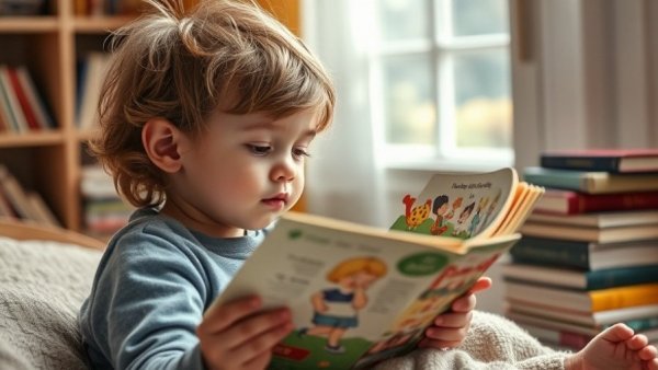 Child reading a vibrant storybook, illustrating US literacy rates after COVID.