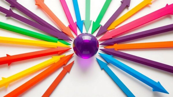 Colorful arrows illustrating clarity in leadership concept.
