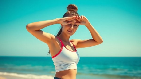 Athletic woman on sunny beach with 'Best of 2025' seal, Why your antiperspirant isn’t working.