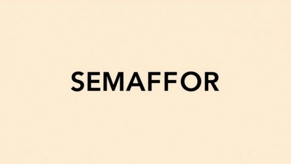 SEMAFOR text logo on beige background, business journalism expansion