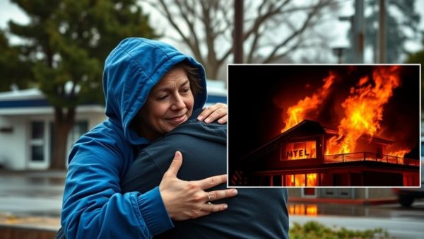 Mom Saves Lives in Motel Fire: Emotional embrace after rescue