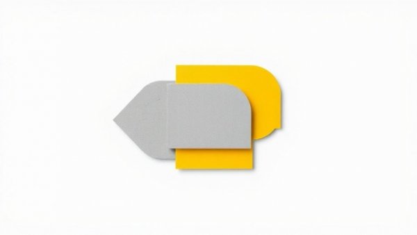 Minimalist abstract art with gray and yellow on white