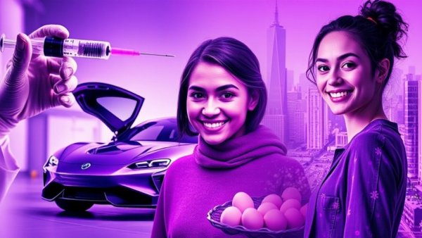 Positive business news collage including medicine, car, city.