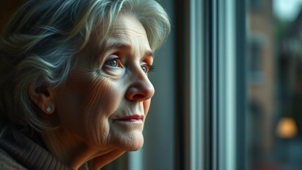 Thoughtful elderly woman gazing in soft light, highlighting Reversal of Alzheimer’s Disease advances.